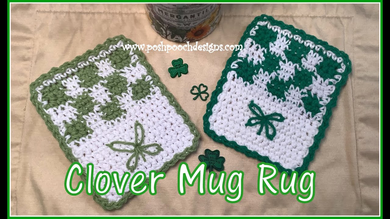 FRIDAY FUN DAY! Clover Mug Rug Crochet Pattern