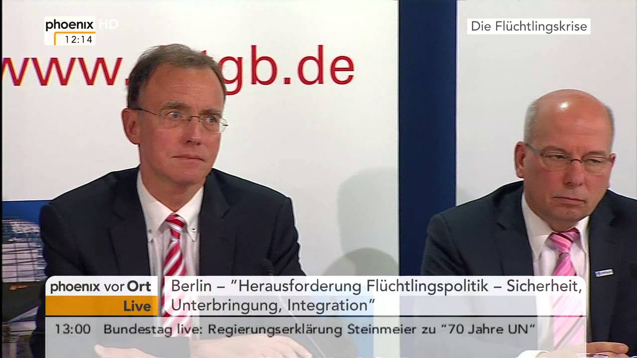 Herausforderung Flüchtlingspolitik: Pressekonferenz mit Gerd Landsberg & Rainer Wendt am 14.10.2015