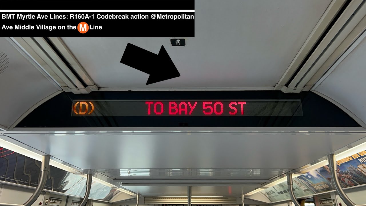 BMT Myrtle Ave Lines: R160A-1 Codebreak action @Metropolitan Ave Middle Village on the (M) Line