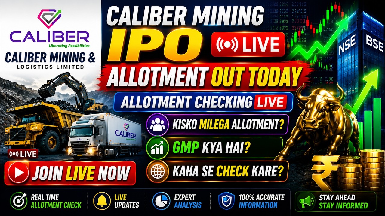 Caliber Mining IPO Allotment LIVE 🔴 | Allotment Out Today | Check Allotment Status Live #livestream