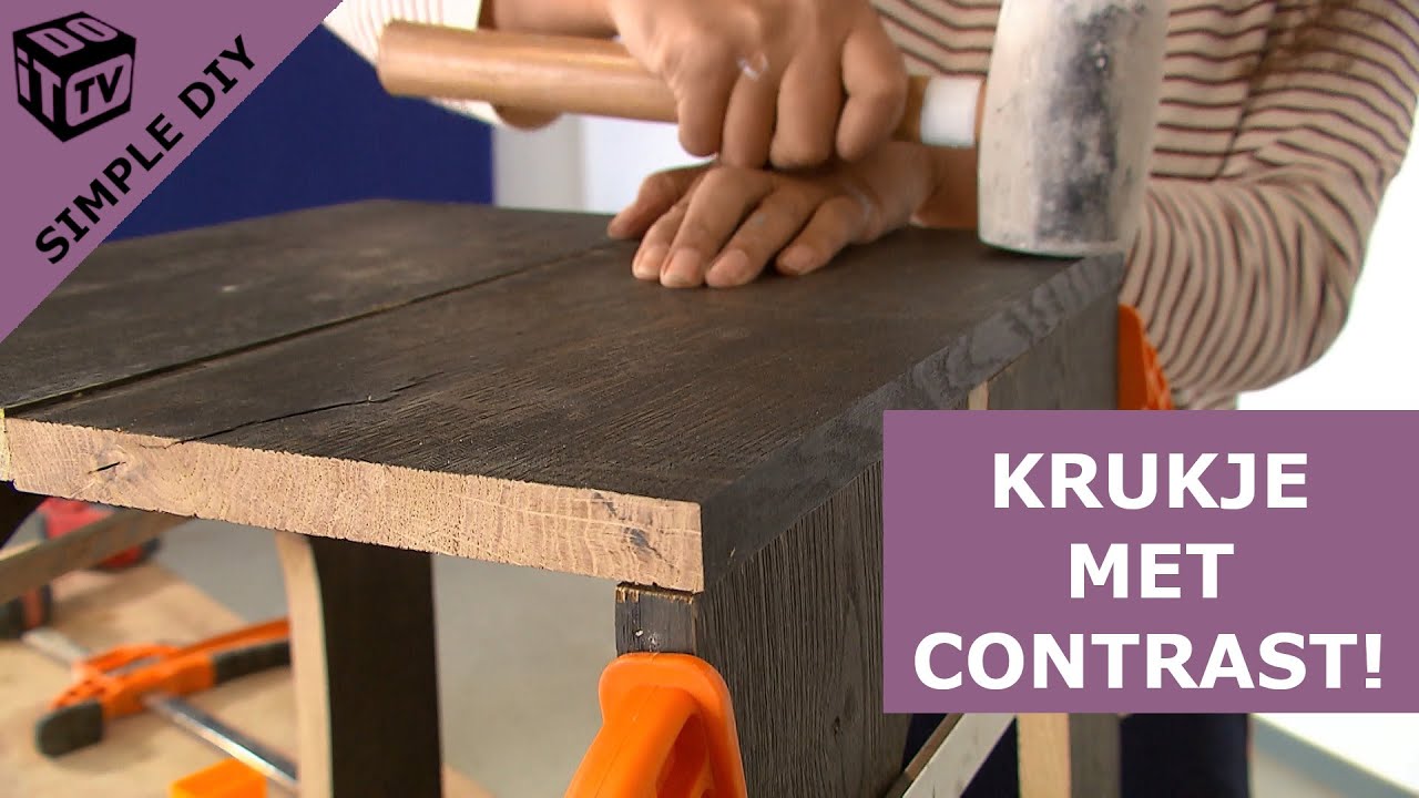 Een eenvoudig krukje maken met contrasten! | Simple DIY