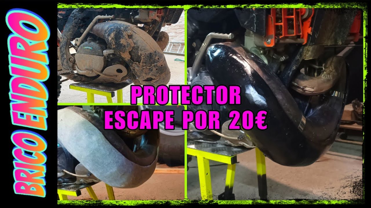 Como fabricar un protector de escape en fibra para moto de enduro 2t