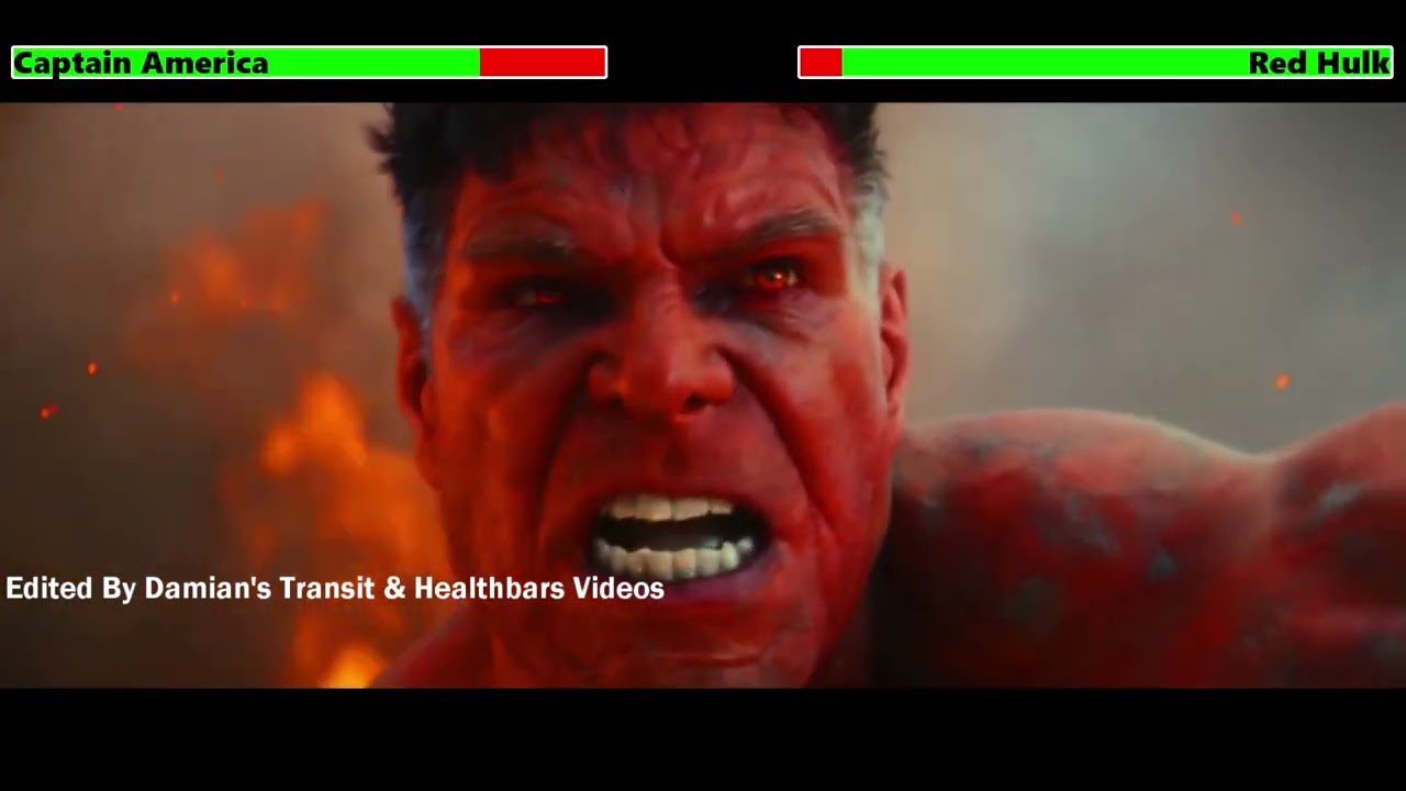 Captain America vs. Red Hulk with healthbars 1/2 (70K Special)