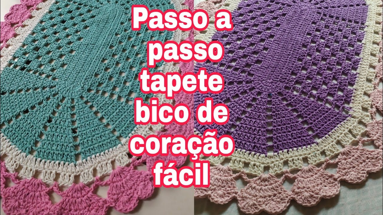 TAPETE FÁCIL COM BICO DE CORAÇÃO, PASSO A PASSO / OBS: fiz o meu com sobras 🤑💰😎