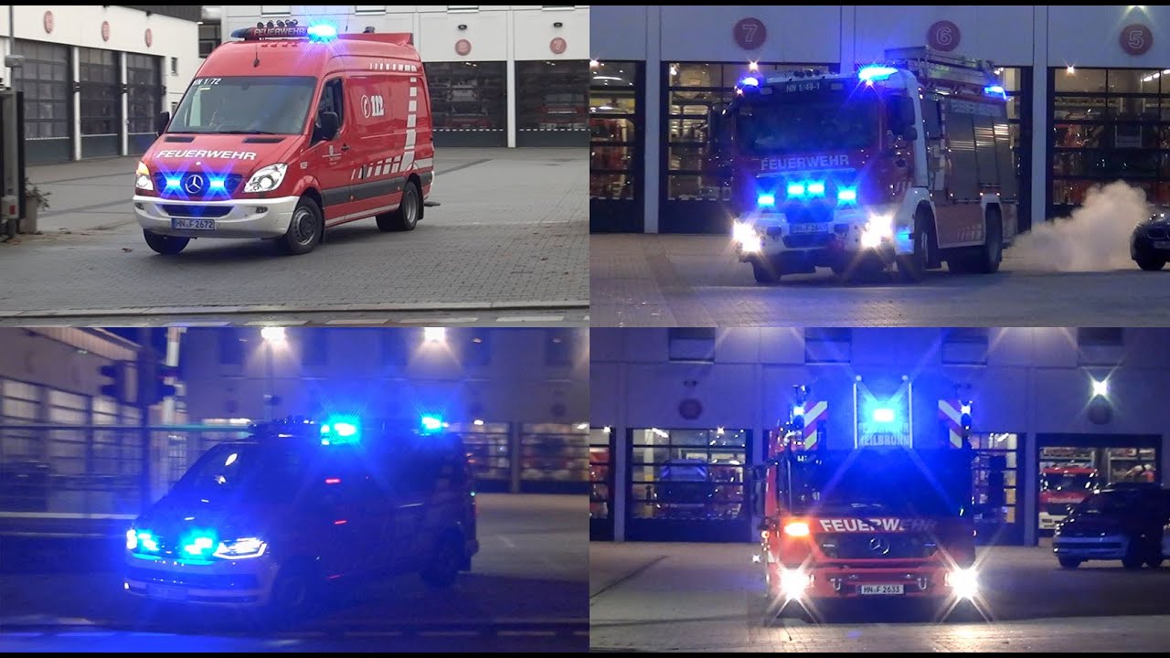 Einsatzfahrten der Berufsfeuerwehr Heilbronn [KEF, HLF 20 & Löschzug]