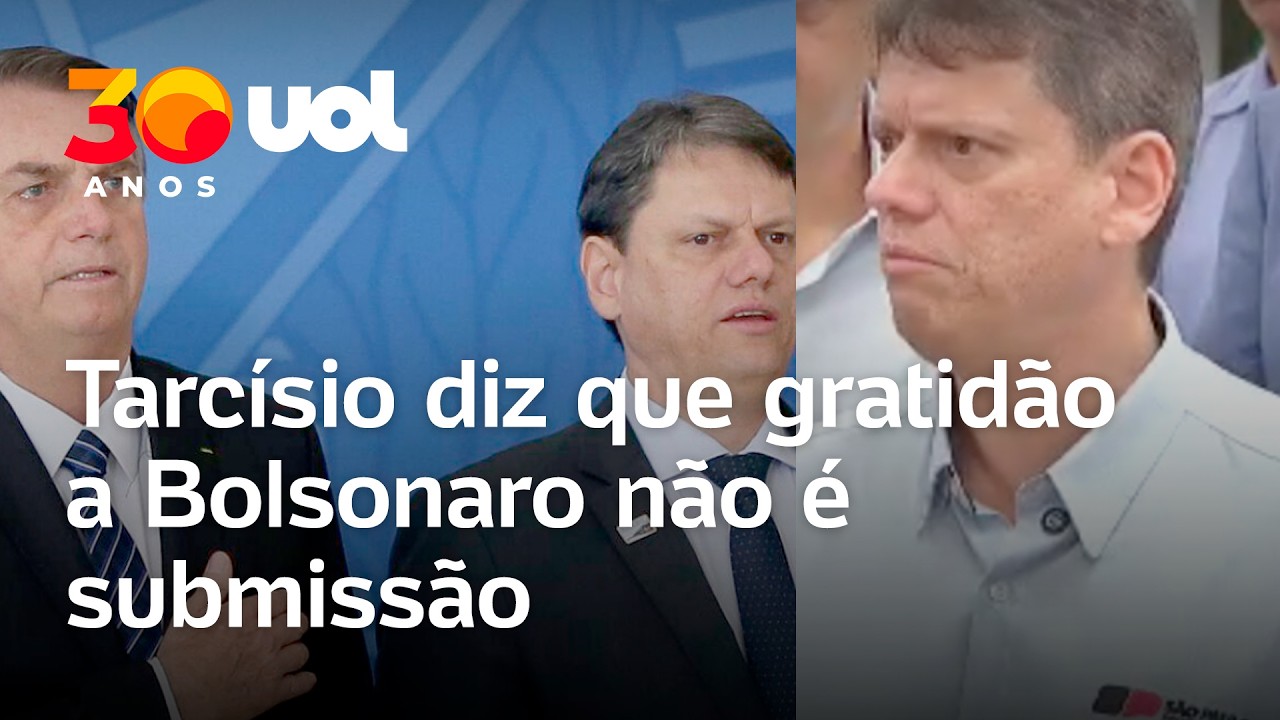 Tarcísio diz que gratidão a Bolsonaro não é submissão: 'É fácil estar ao lado quando está bem'