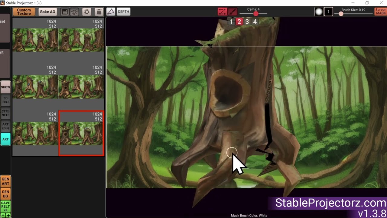 AI for Texturing of 3d objects, from home PC (StableProjectorz 1.3.8)