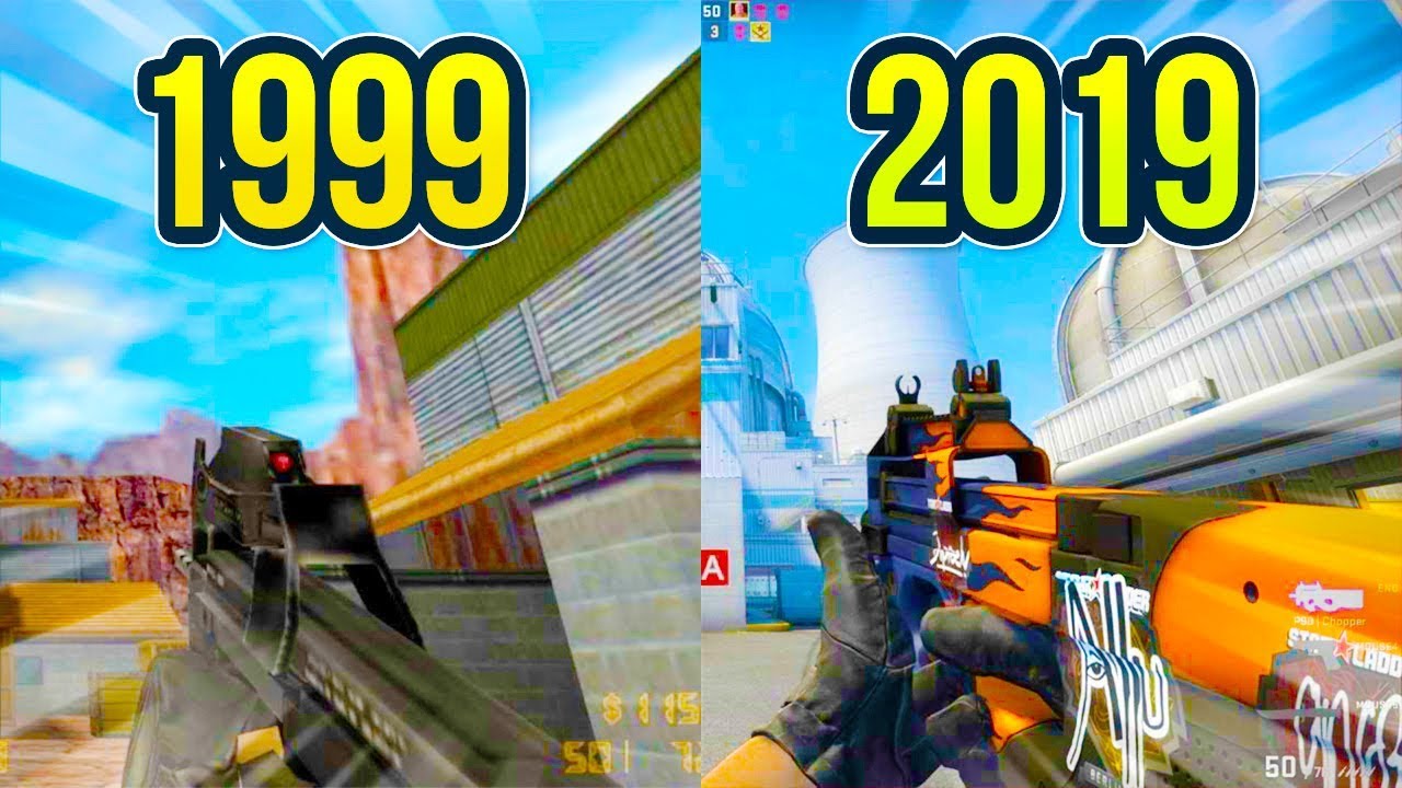 Evolution of the P90 in Counter Strike on Nuke Map 1999 - 2019