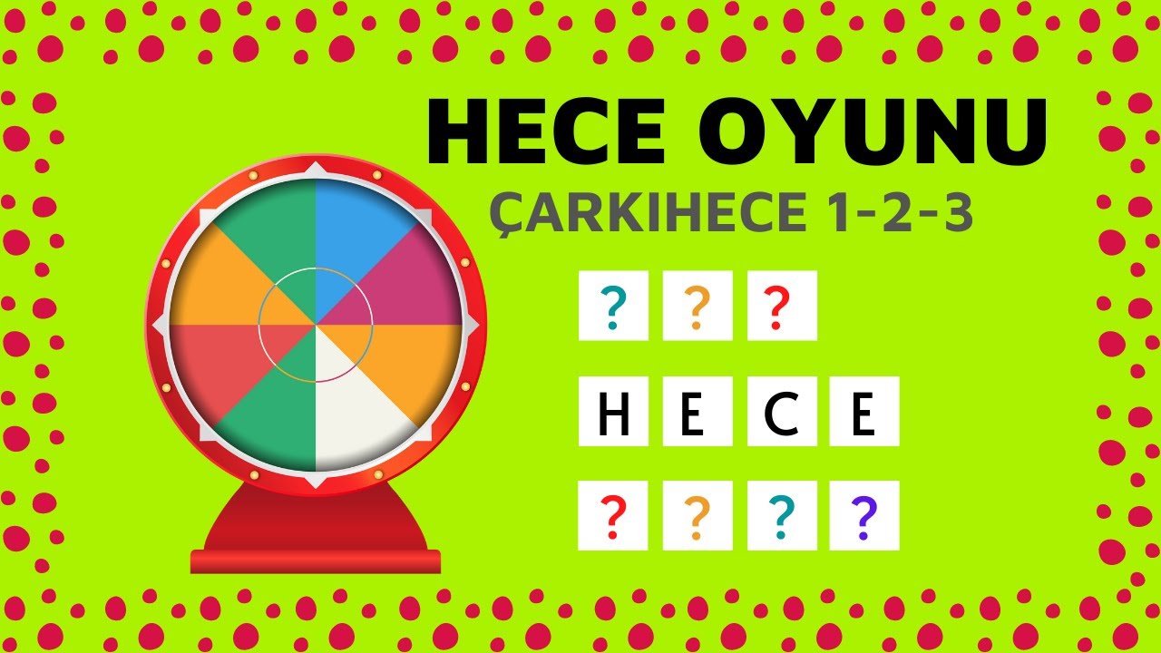 Hece Birleştirme Oyunu - Hece Birleştirme Çalışmaları - Hece Oyunu - Çarkıhece 1-2-3