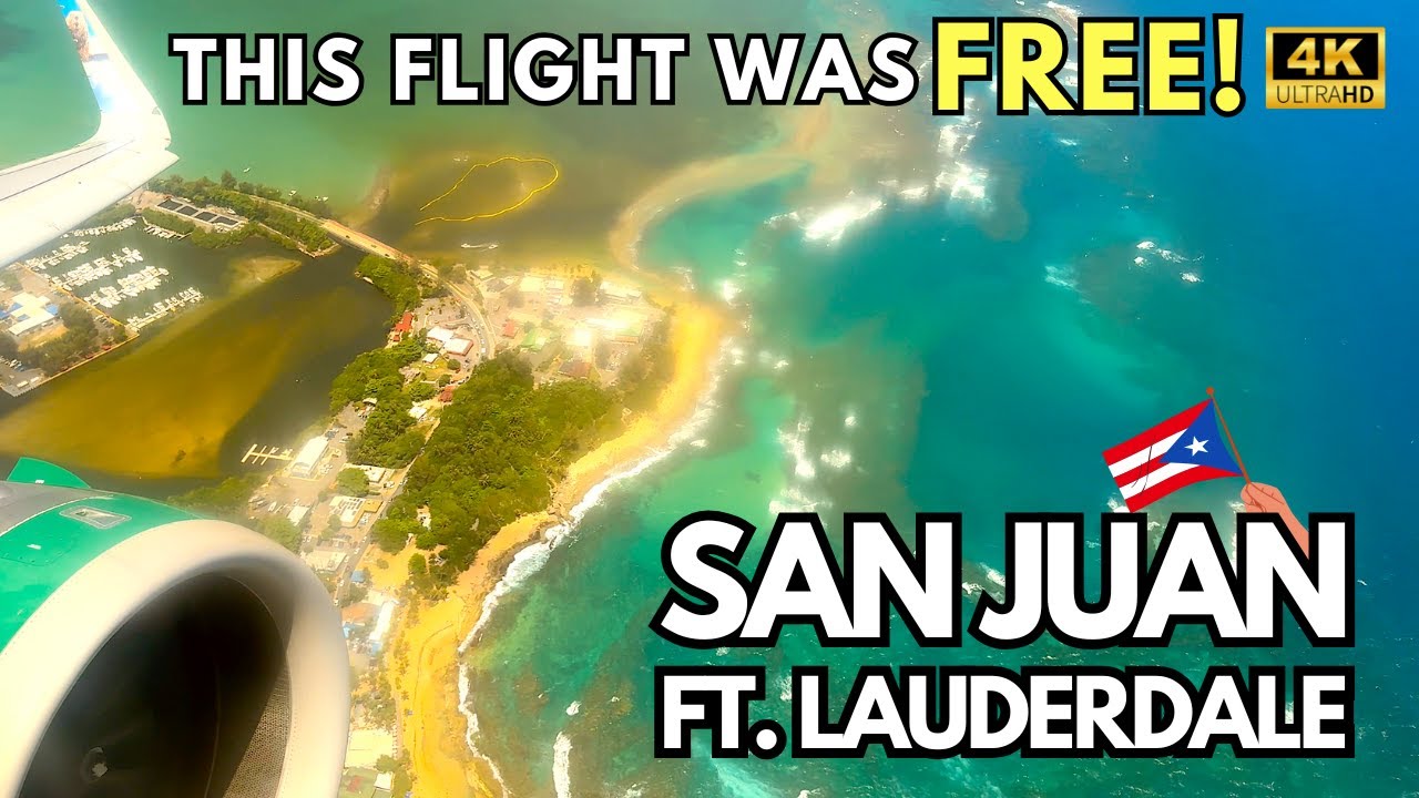 This Flight Cost Me $0 | Frontier Airlines ✈️ SJU–FLL in 4K