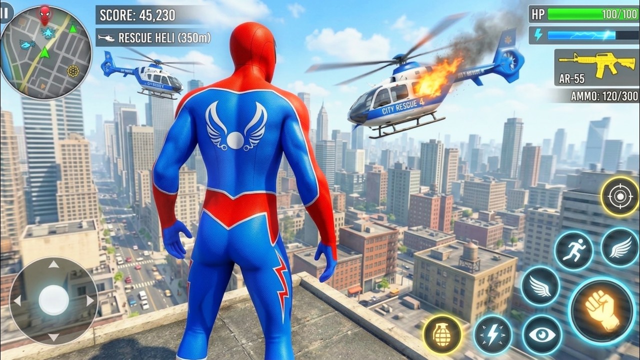 Spiderman Rope Superhero: battle for Rescue - 3D Android Game #7