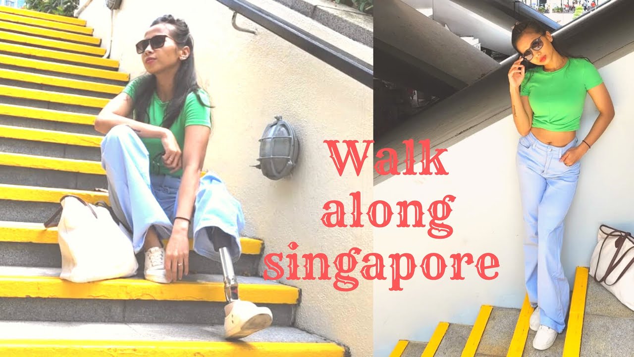 Amputee Walk along Singapore and try American food!
