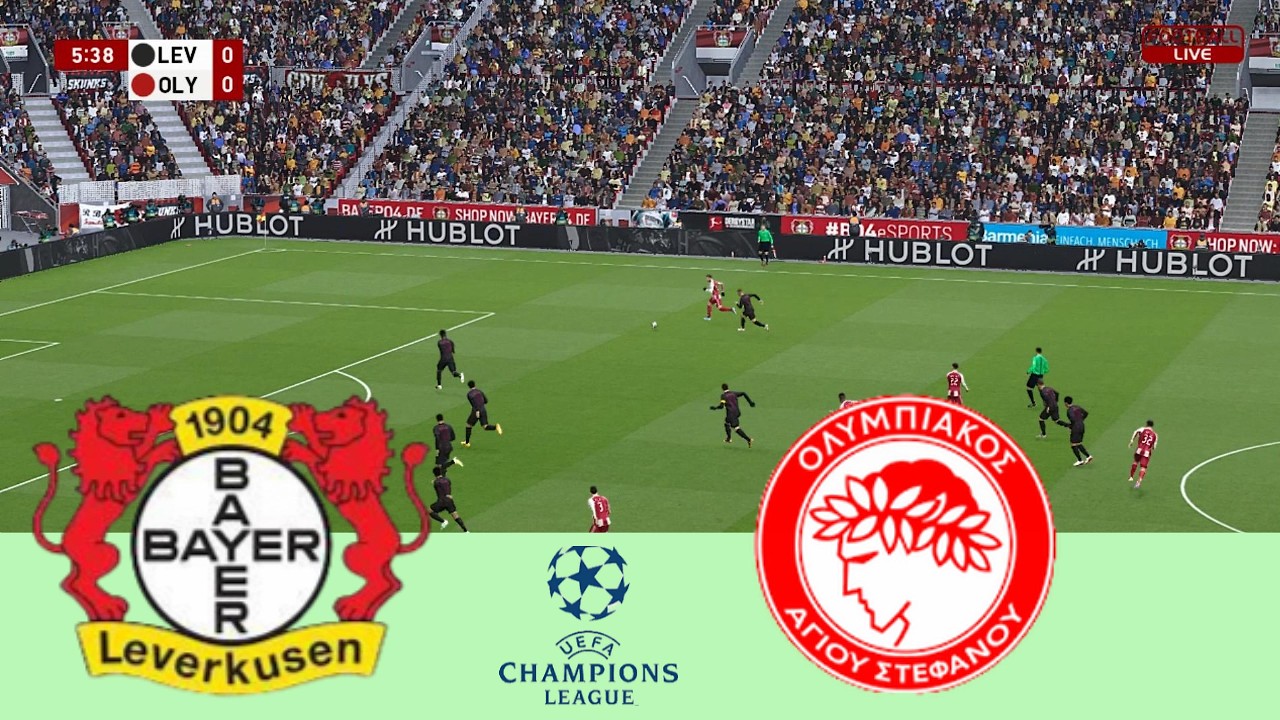 Bayer vs Ολυμπιακός – Champions League 25/26 | Full Match & All Goals | PES 2021 Simulation