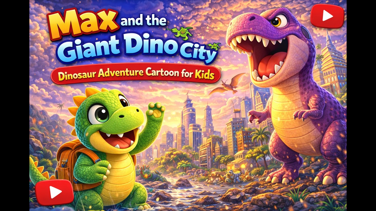 Max and the Giant Dino City 🦖 | Dinosaur Adventure Cartoon for Kids