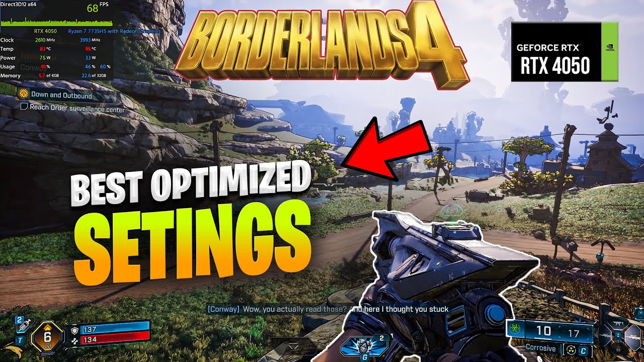 Borderlands 4 RTX 4050 Laptop Settings 🔥 Best FPS & Performance Boost Guide 2025 #borderlands4
