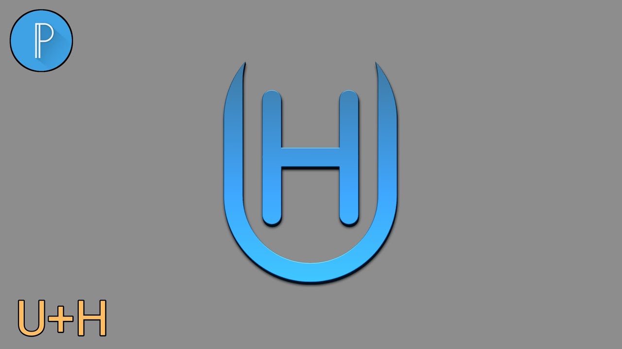 UH professional logo design on Android |Pixellab Tutorials | Tech Pencil