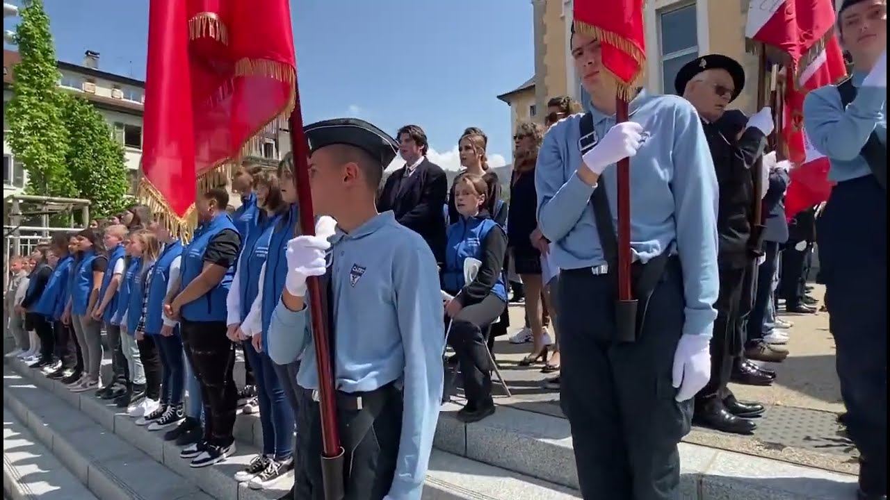 Chant des partisans - Commémoration 8 mai 45 à Cluses en 2022, collège Geneviève Anthonioz de Gaulle
