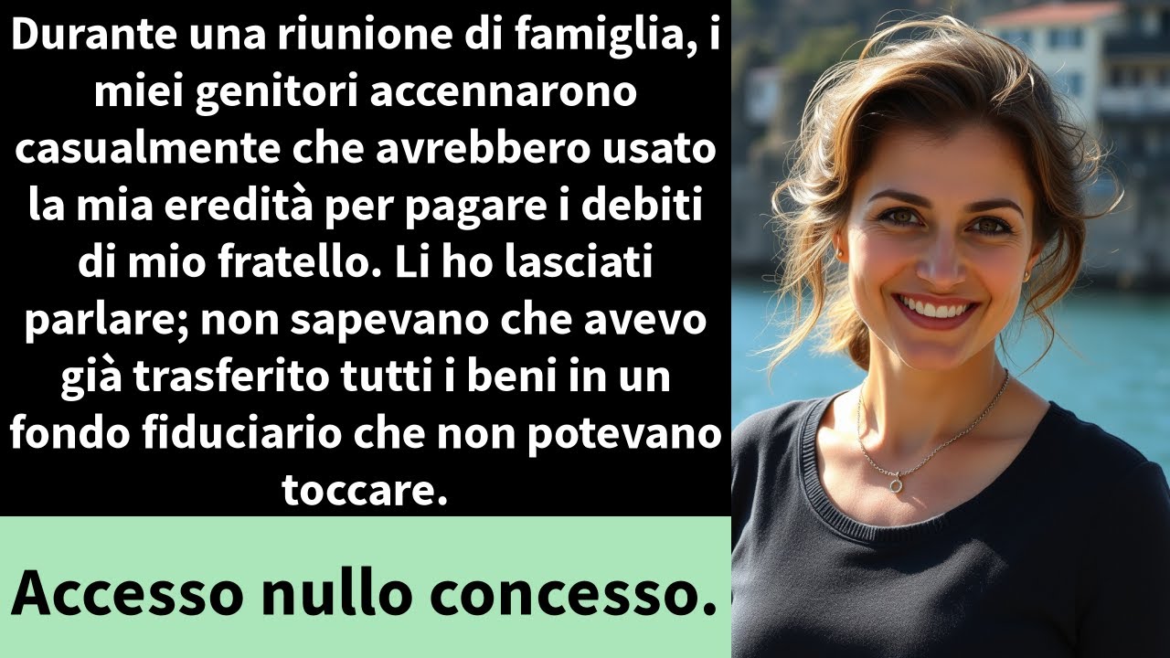 Durante una riunione di famiglia, i miei genitori accennarono casualmente che avrebbero usato la mia