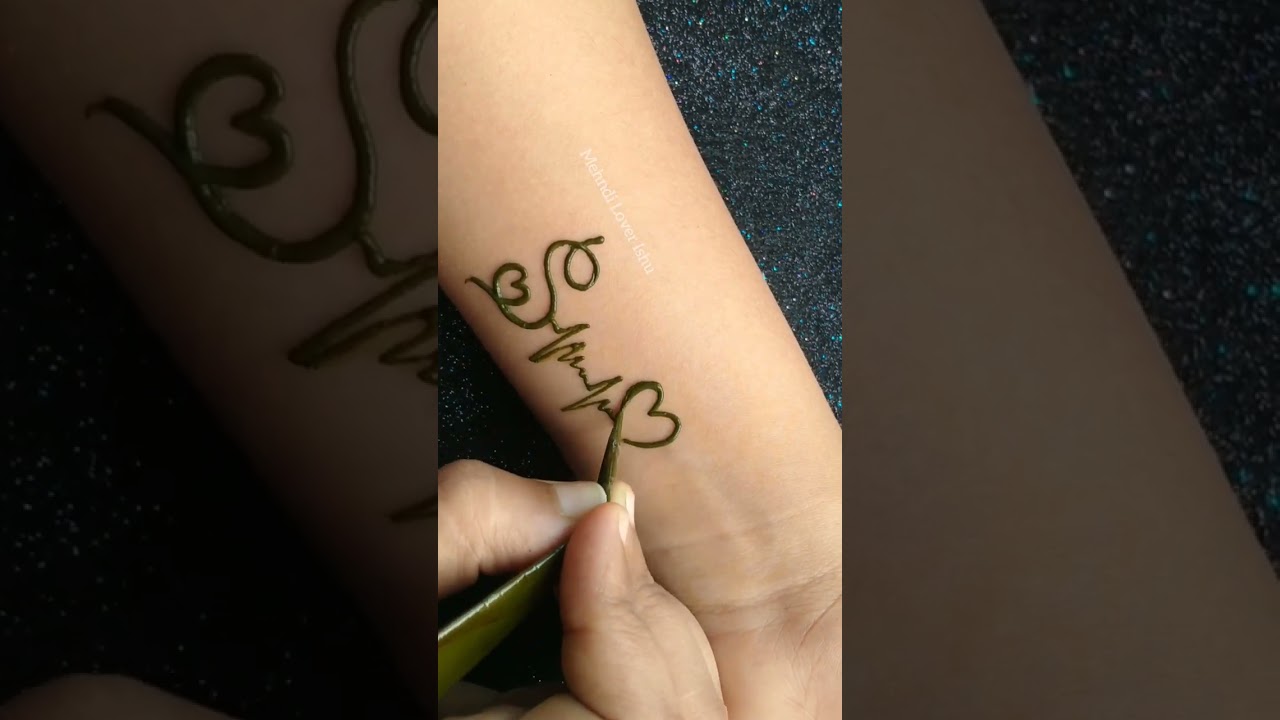 S❤️B Love mehndi tattoo design 👑😍| Couple alphabet mehndi tattoo 💜#shorts