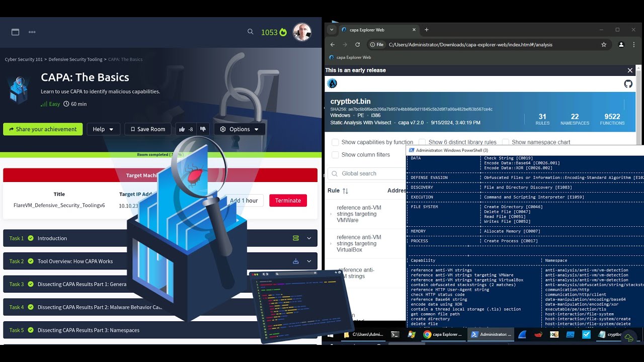 TryHackMe CAPA: The Basics | Common Analysis Platform for Artifacts | Cyber Security 101 | SAL1