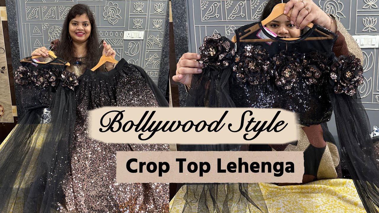 Bollywood Style Designer Crop Top Lehenga Collection #premiumquality #croptoplehenga 
