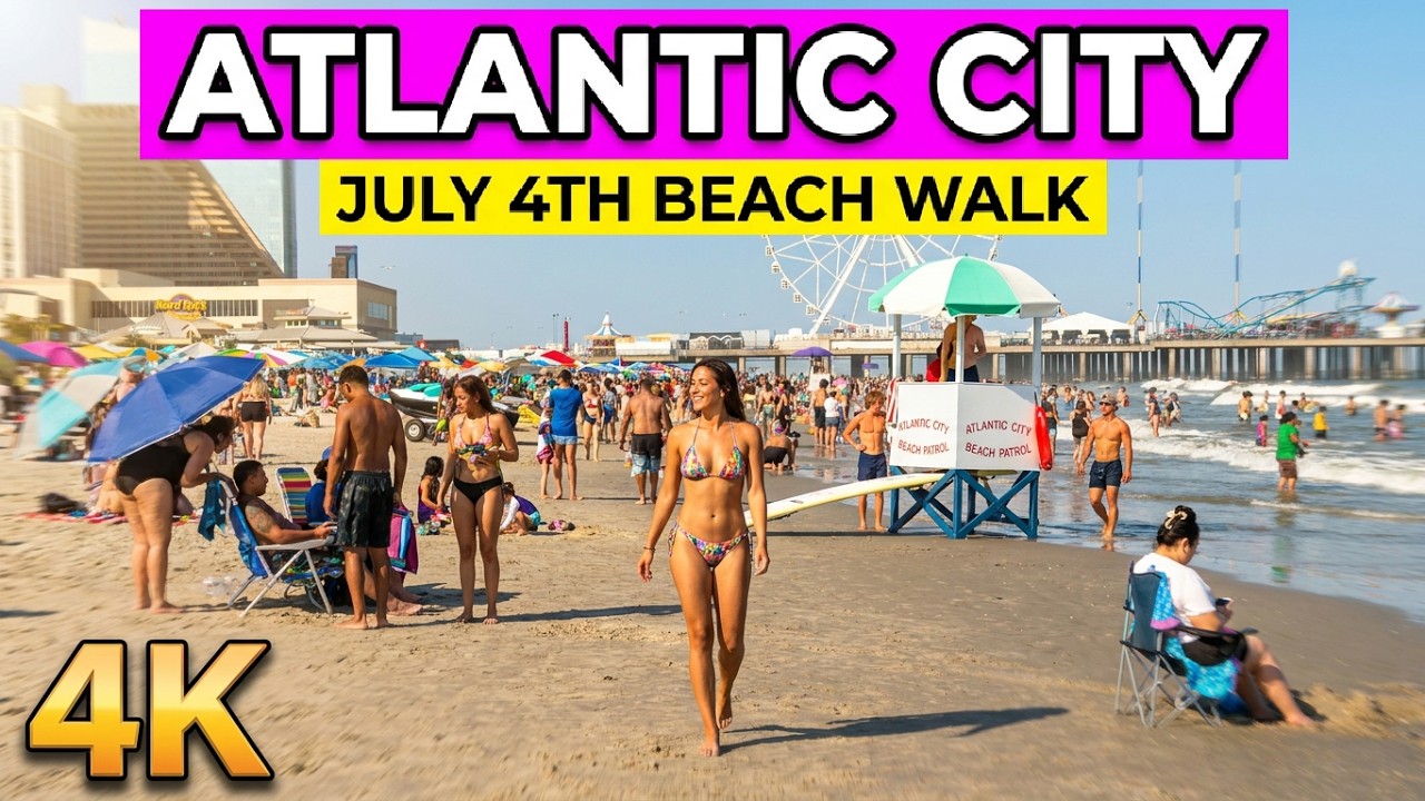 Atlantic City Beach NJ 4th of July 2026 - Best Family Beach⛱️ [ 4K ]