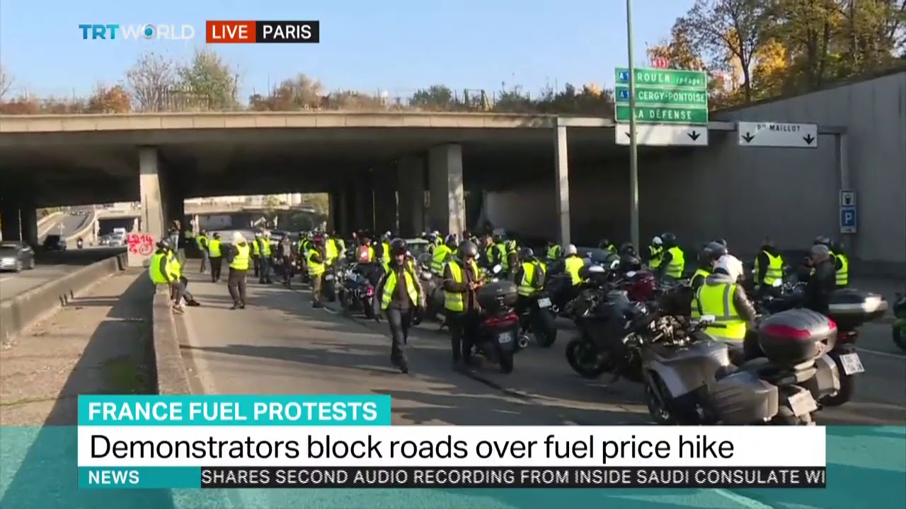 French demonstrators protest rising fuel taxes