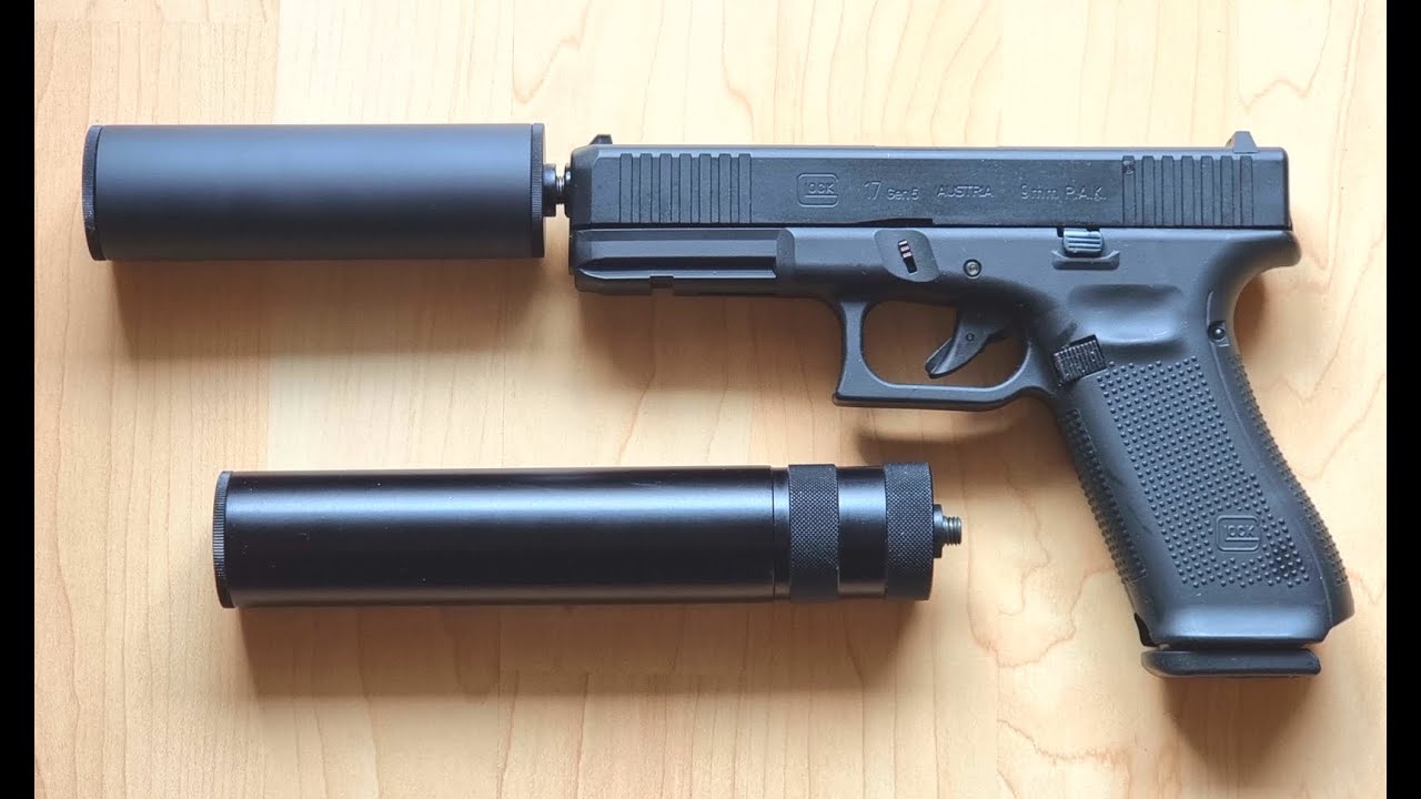 Glock 17 Gen5,  9mm P.A.K. Schalldämpfer-Vergleich