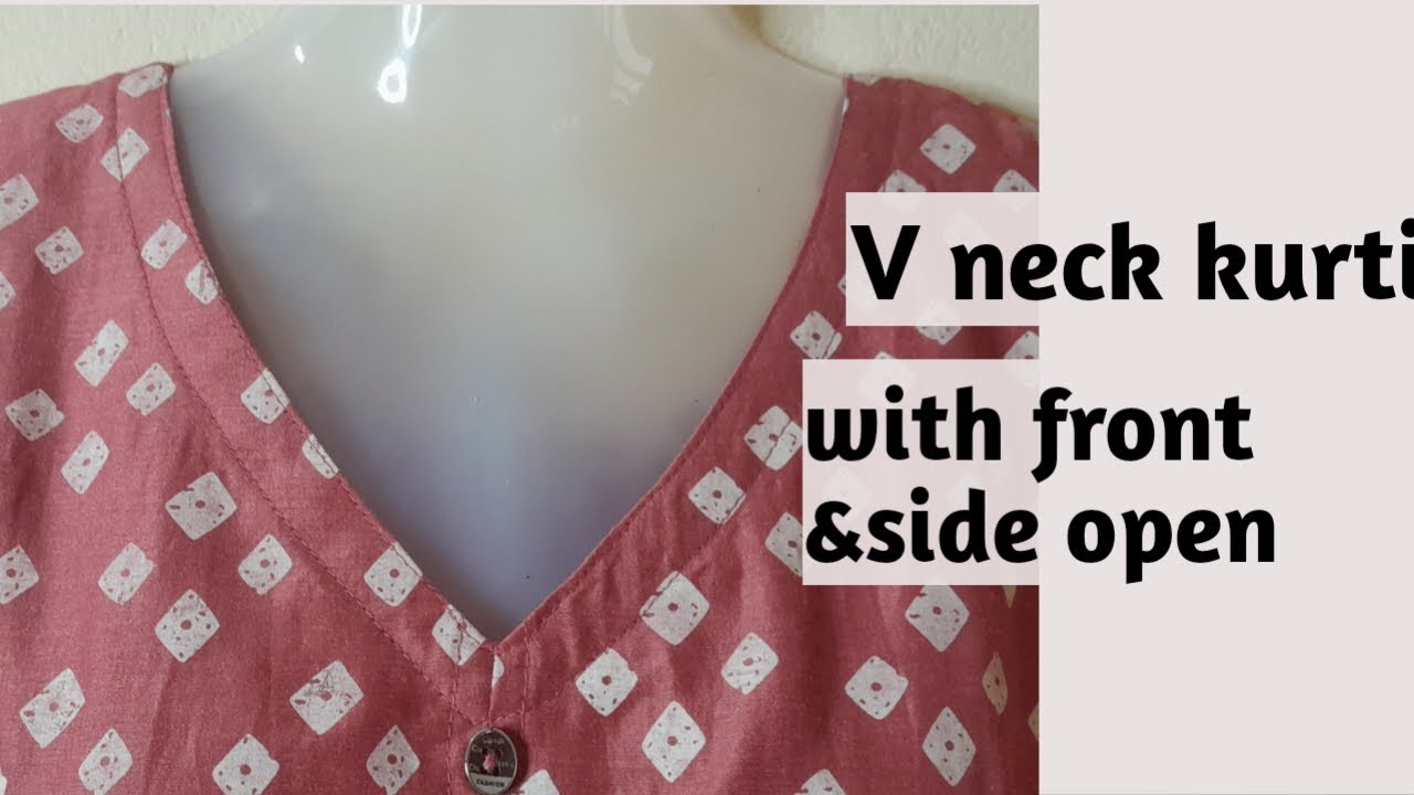 v-neck kurti cutting and stitching l front open kurti l new model kurti