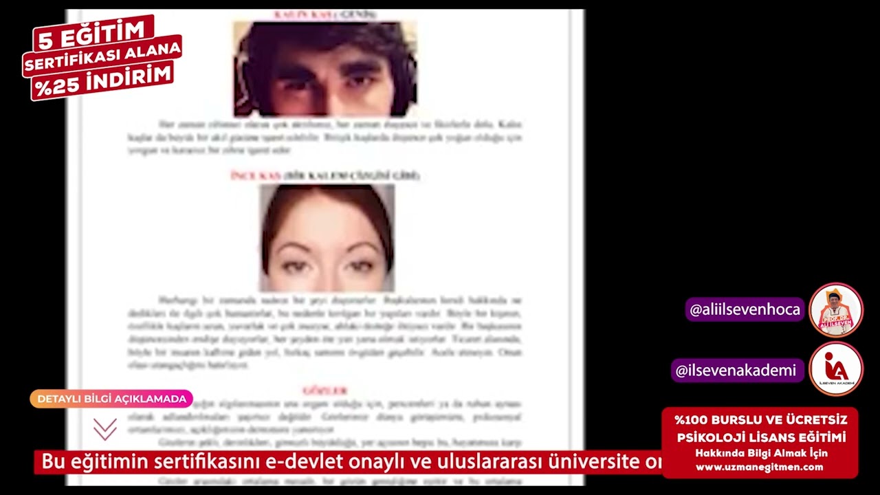 İLSEVEN AKADEMİ   BİOMETRİK YÜZ OKUMA EĞİTİMİ 5  BÖLÜM