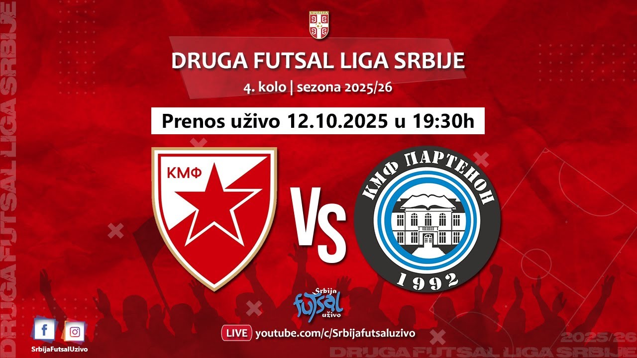 KMF Crvena Zvezda - KMF Partenon | Druga futsal liga Srbije