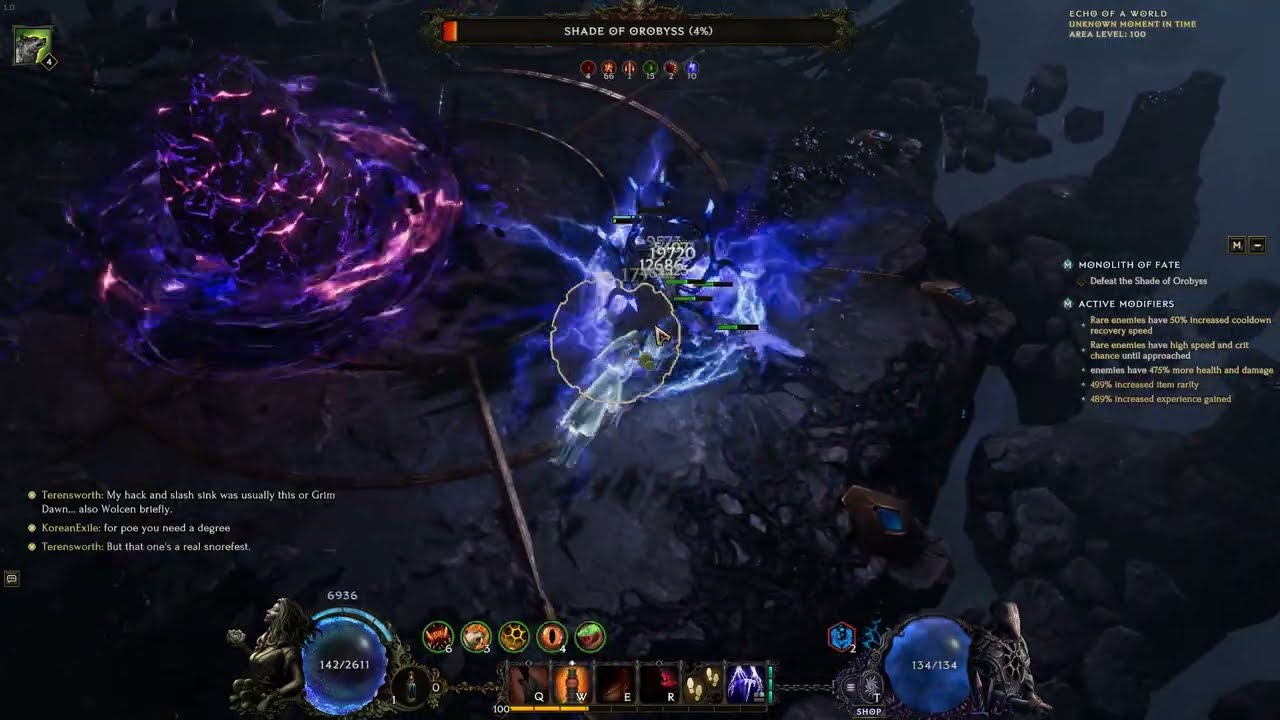 [Last Epoch 1.0] 470 corruption Shade of Orobyss kill (Lightning Wolves Beastmaster), 10k ward