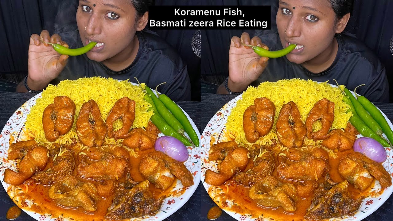 Koramenu Fish, Basmati Zeera Rice Eating Challenge | Video 147