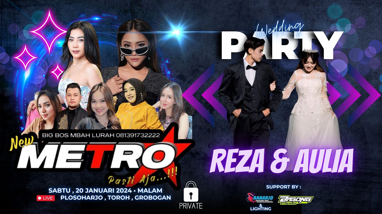 🔴#LIVE NEW METRO PASTI...AJA! - WEDDING REZA & AULIA - RAHARJA AUDIO - PLOSOHARJO TOROH -   20-01-24