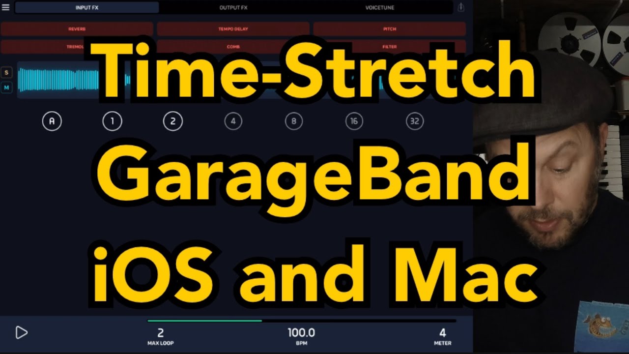 Растягивание времени GarageBand для iOS и Mac