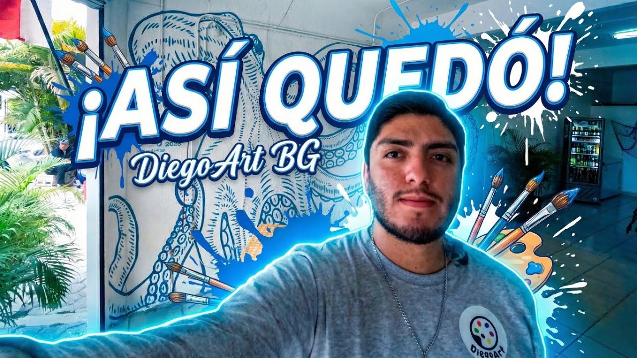 TRANSFORMÉ una Marisquería con Murales de LÍNEA FINA (Estilo Grabado) 🦑⚓️ | DiegoArt