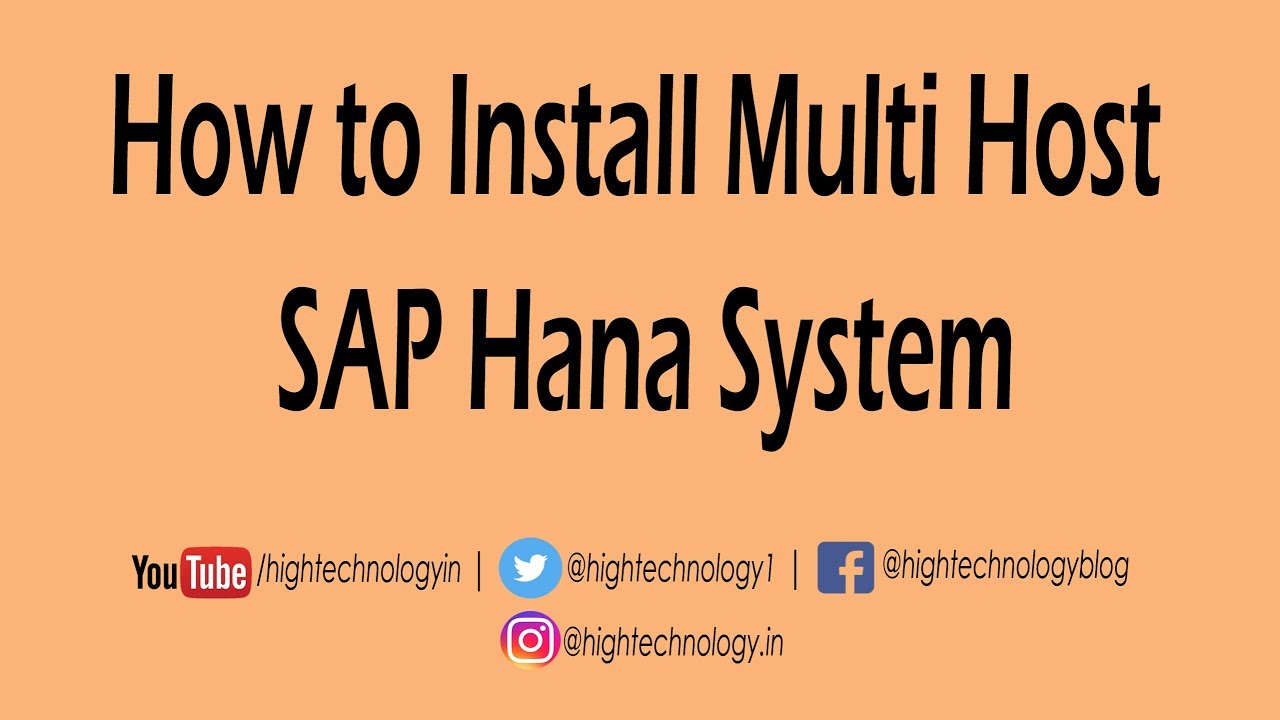 Как установить многохостовую систему SAP HANA | Многохостовые (распределенные) системы SAP HANA