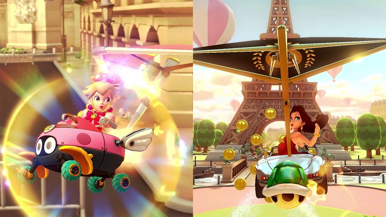 PAULINE VS PEACHETTE IN MARIO KART 8 DELUXE WAVE 6 DLC 200CC LONDON LOOP HIGHLIGHT
