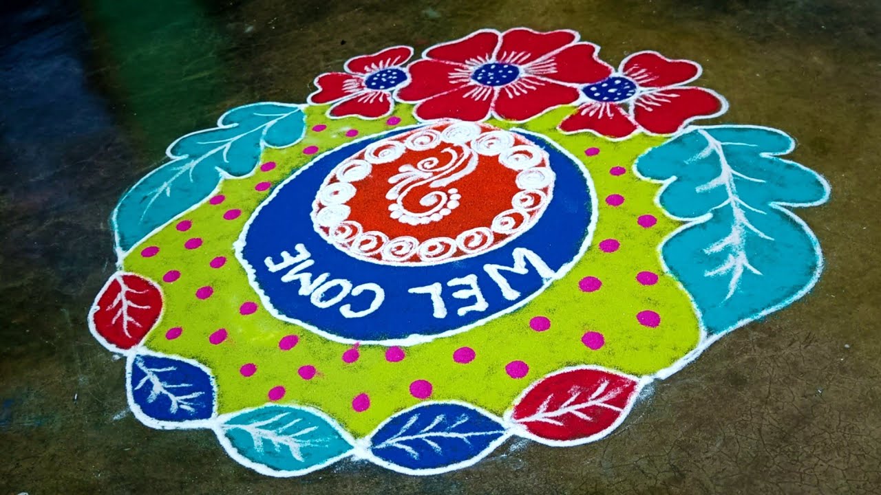 Attractive rangoli design for new year#rangoli #new year 2023 special rangoli #new year rangoli