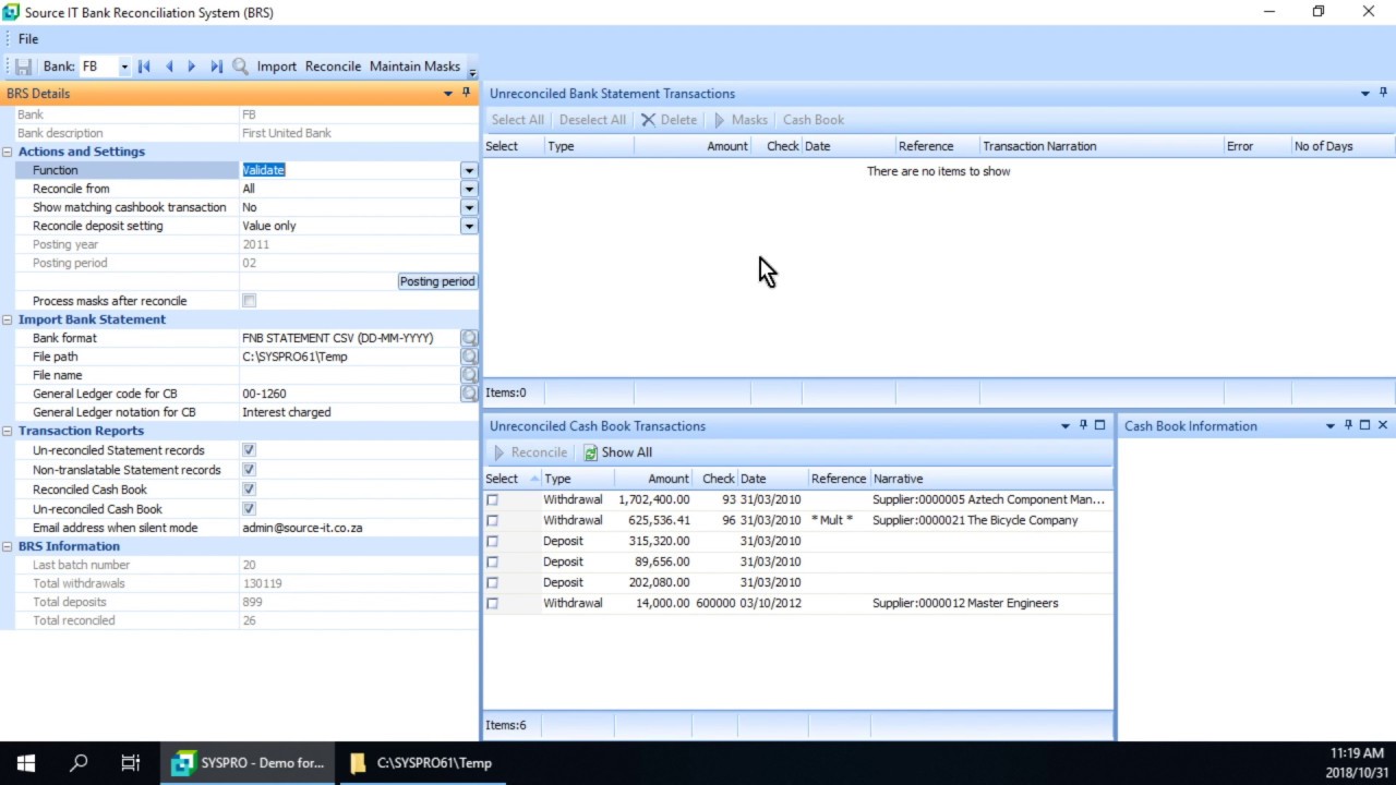 BRS 2.0 for SYSPRO 6.1 - See latest introduction video here: https://youtu.be/IzQyXzqUDV8