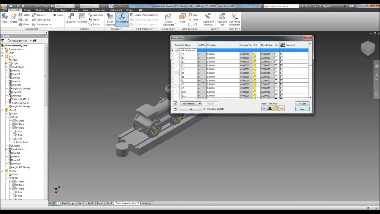 Creating Drive Constraints for the Miniature Train