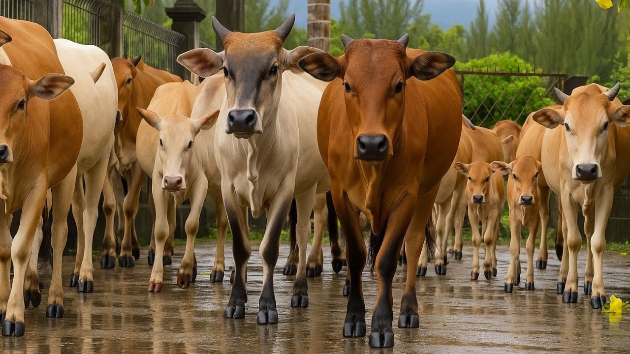 Herding activity of tame cows, Cow Sound, Cow Moing, Cow Moo, Funny Cow Herding activity of tame cow