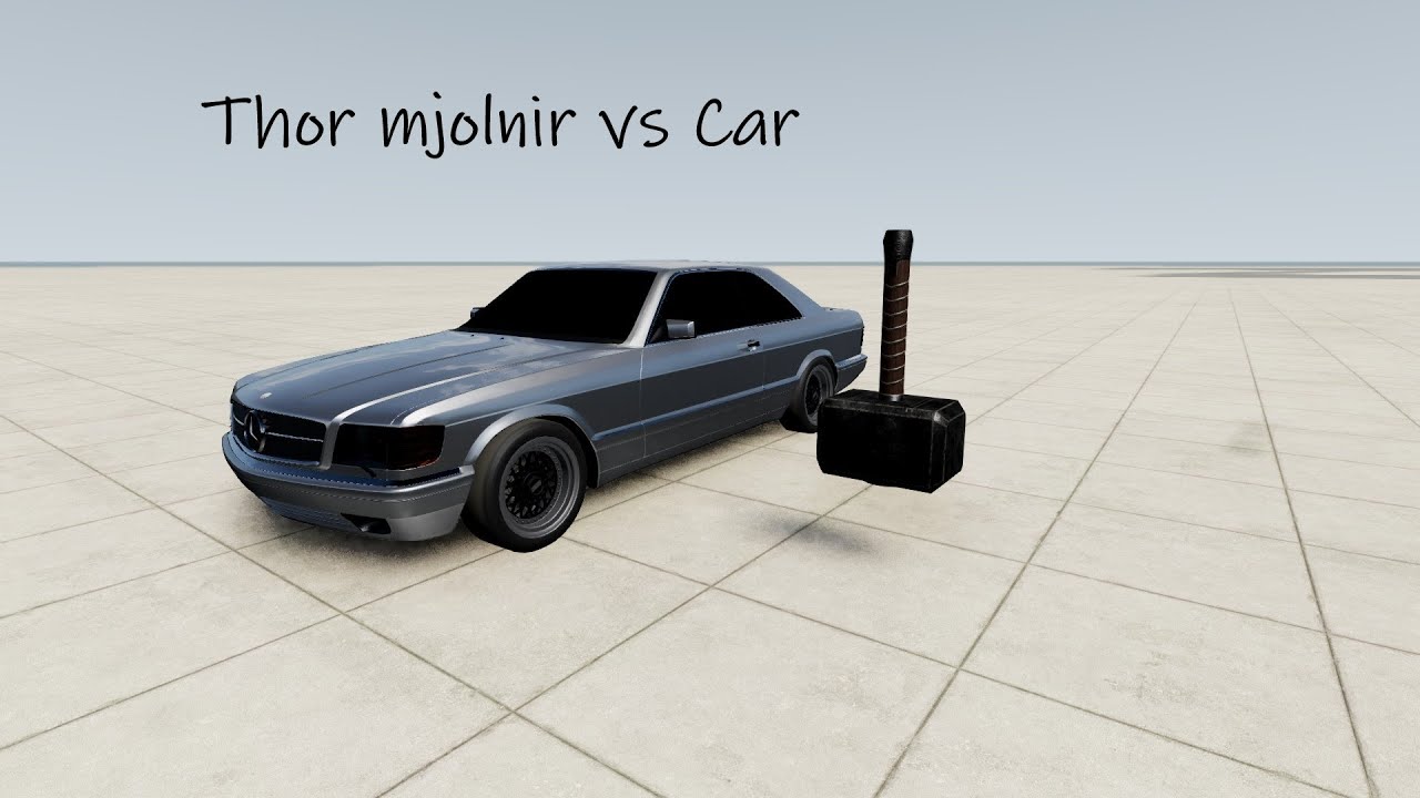 BeamNG.drive - Thor mjolnir vs Car