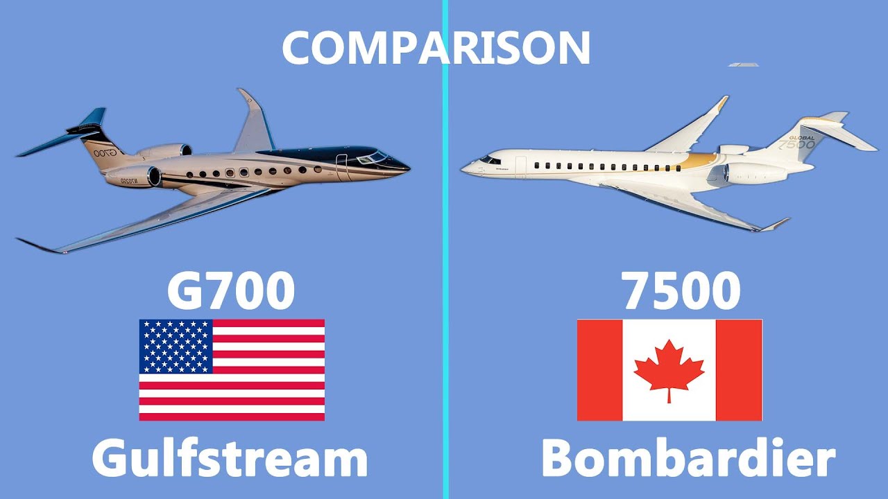 Сравнение Bombardier Global 7500 и Gulfstream G700