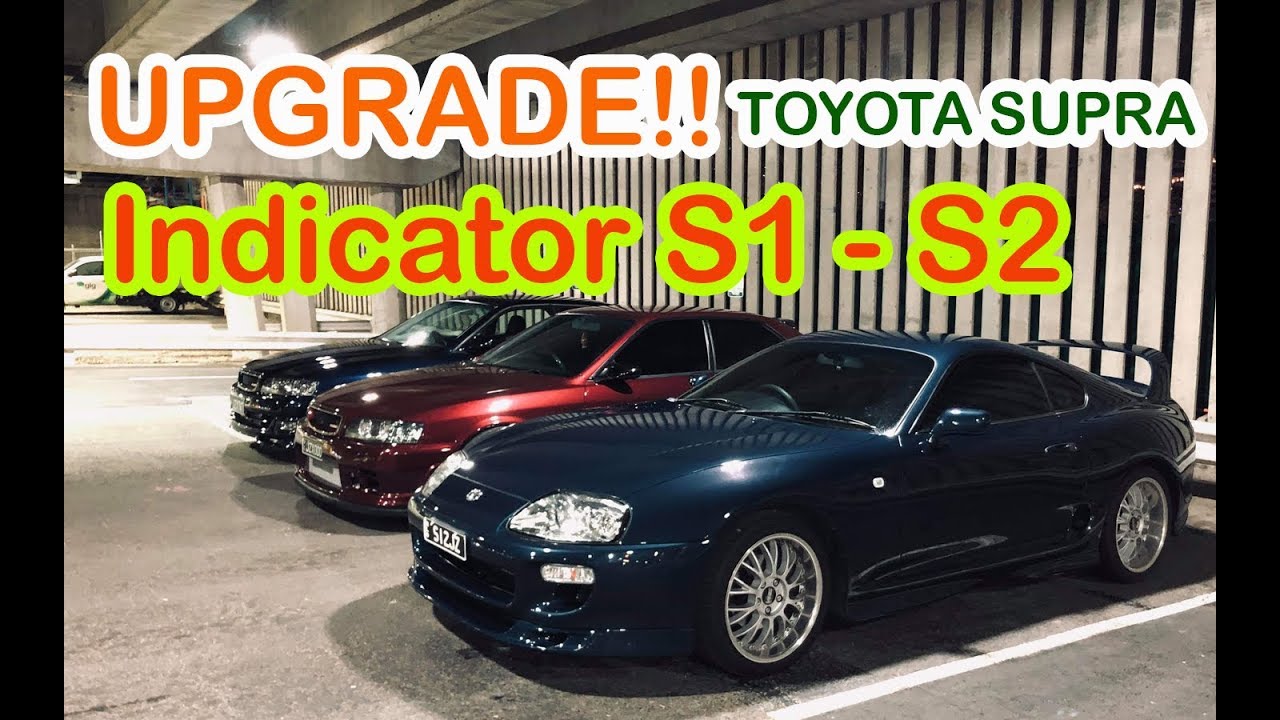 Toyota Supra JZA80 indicator upgrade S1-S2 on James' Baltic blue 1995 S1 SZR Supra!