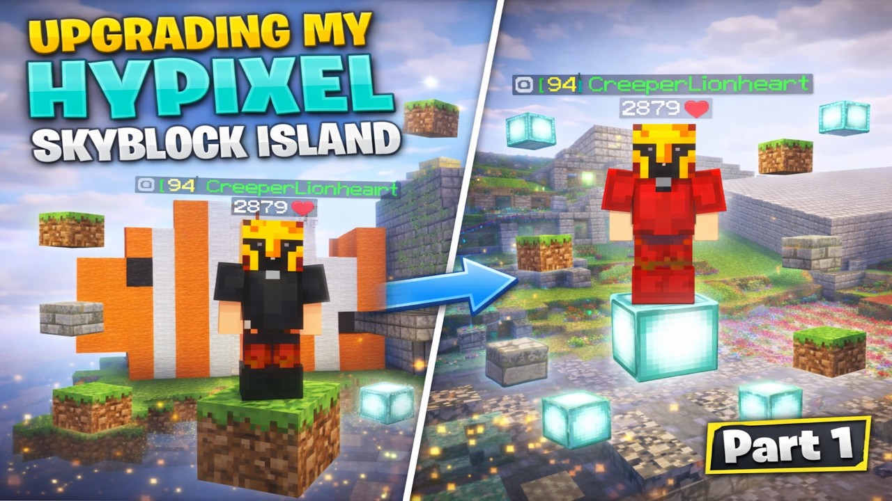 MINECRAFT Hypixel Skyblock: Island Upgrades - Part 1