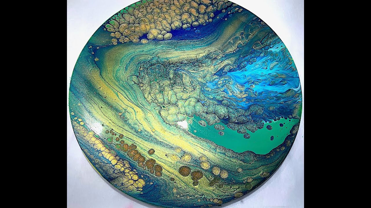 🌏EARTH🌏 | Acrylic Pour using Isolated Reverse Dip Technique