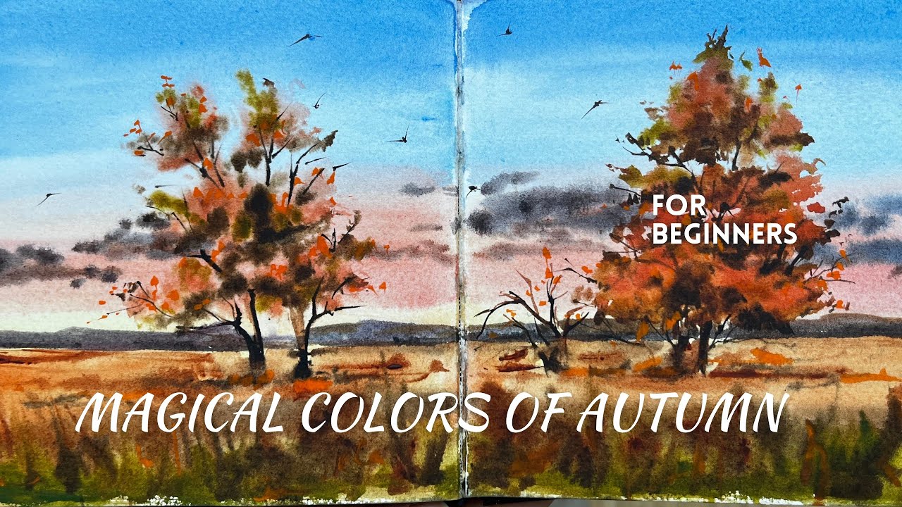 Watercolor Tutorial: Autumn Landscape