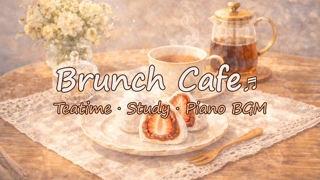 [Playlist] Brunch Cafe Piano ☀️ | 달콤한 딸기 모찌와 함께하는 여유로운 브런치 타임 | 카페 음악 作業用BGM