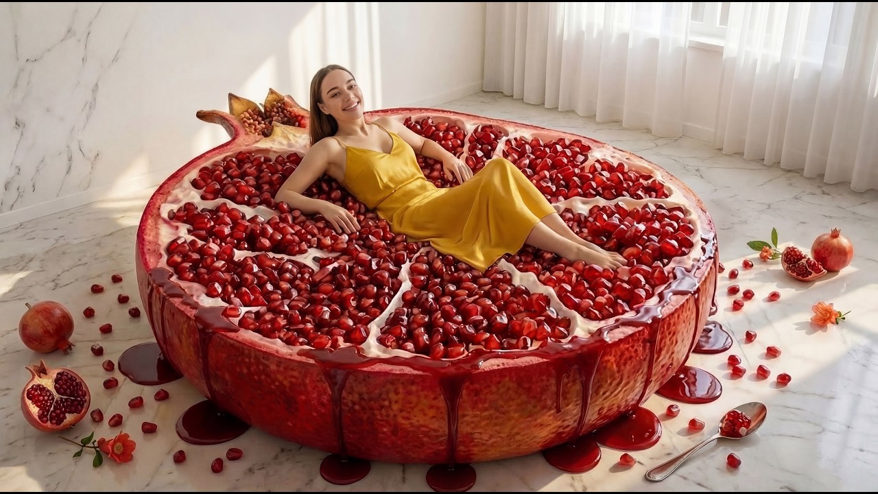 ¿En qué cama de granada dormirías? 🍎🛌 | ASMR Visual y Satisfactorio